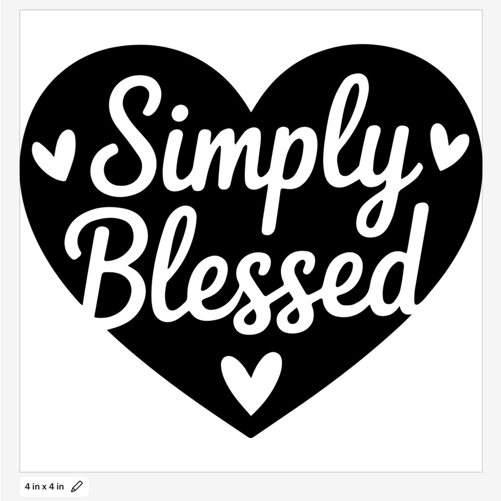 Simply Blessed Heart Vinyl Decal 4in | Christian Faith Sticker Car Wall Tumbler - Picture 2 of 8